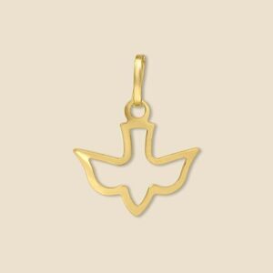 14K Solid Gold Holy Spirit Dove Charm Pendant 0.7g